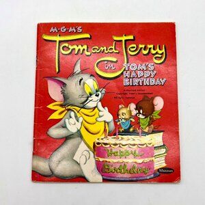 Vintage 50s Tom and Jerry Happy Birthday Book MGM Cartoon Classic